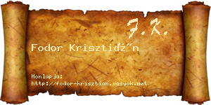 Fodor Krisztián névjegykártya